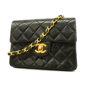 Chanel Minimatrasse Single Chain Women's Leather Shoulder Bag Black