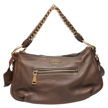 PRADA One Shoulder Bag Leather  Brown