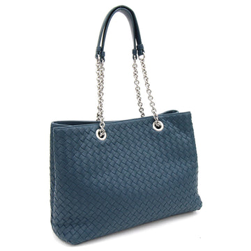 Bottega Veneta Tote Bag Intrecciato 428052 Blue Green Lambskin Ladies Chain Cobalt Turquoise
