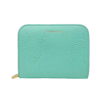 TIFFANY Rectangular Dot Women's Leather Middle Wallet [bi-fold]  Blue