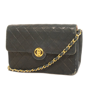 Chanel Matelasse Single Chain Women's Leather Shoulder Bag Black