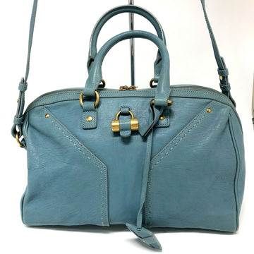 YVES SAINT LAURENT Handbag 297966 Leather Light Blue Ladies