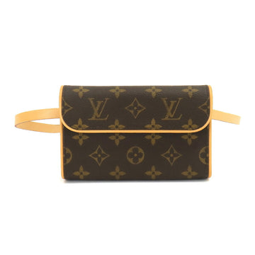 LOUIS VUITTON Monogram Pochette Florentine Waist Pouch Belt Bag Brown M51855 Gold Hardware