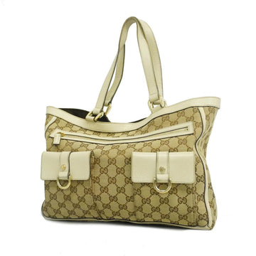 GUCCI tote bag GG canvas 146247 ivory beige gold hardware ladies