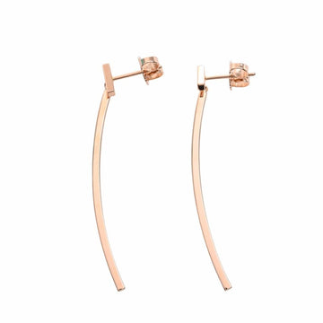 TIFFANY K18PG T wire bar earrings - ladies