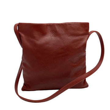 LOEWE Anagram Logo Nappa Leather Genuine Mini Shoulder Bag Pochette Sacoche Red Bordeaux