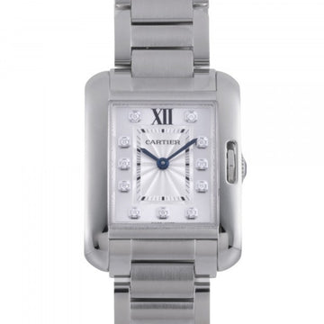 CARTIER Tank Anglaise SM W4TA0003 Silver Dial Watch Women's