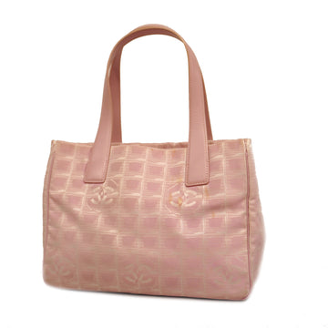 CHANELAuth  New Travel Line Tote Bag Nylon,Leather Tote Bag Pink