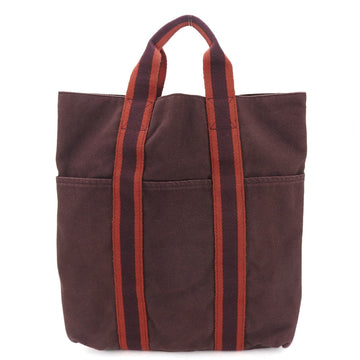 HERMES Tote Bag Fool Toe Cabas Bordeaux Canvas Women's Men's