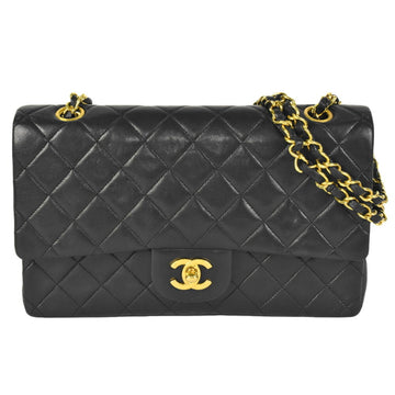 Chanel Matelasse 25 No. 1 W Flap Chain Shoulder Bag Cocomark Lambskin Black A01112