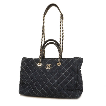 Chanel Wild Stitch 2way Bag Women's Denim Handbag,Shoulder Bag Navy