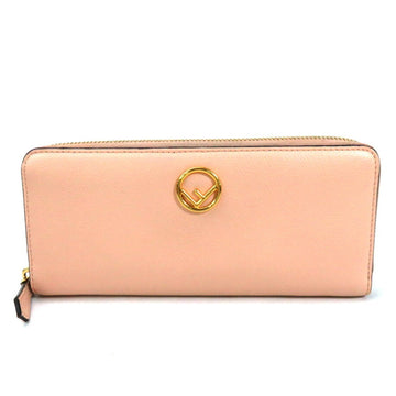 Fendi Round Wallet F is SLIM ZIP AROUND WALLET Light Rose Pink Leather Women's 8M0406-A18B-199-8210