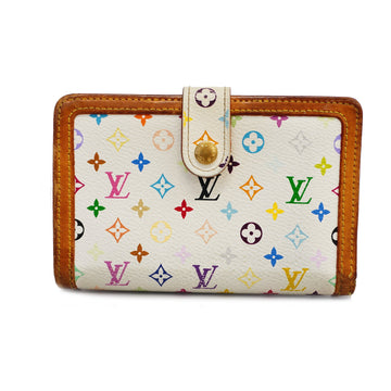 LOUIS VUITTONAuth  Monogram Multicolore Porto Monevier Vienova M92987 Women's Wallet [bi-fold] Blanc