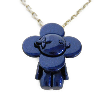 LOUIS VUITTON Necklace Collier Vivienne Monogram Flower LV Logo Lacquer Blue MP3194 Men's Women's Accessories Jewelry