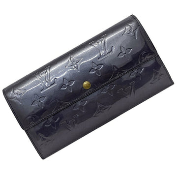 Louis Vuitton Long Bi-Fold Wallet Portofeuil Sarah Purple Gray Indigo Monogram Verni M91381 Patent Leather TH0045 LOUIS VUITTON Flap Enamel