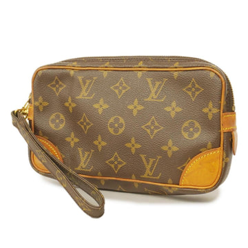 LOUIS VUITTON Clutch Bag Monogram Marly Dragonne PM M51827 Brown Men Women