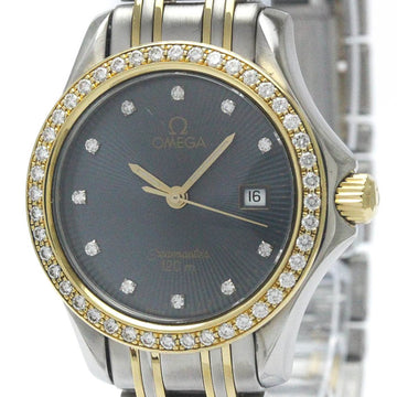 OMEGAPolished  Seamaster 120M Diamond 18K Gold Steel Ladies Watch BF568271