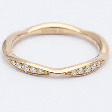 CHANELPolished  Camellia Half Eternity Diamond Ring #50 18K Pink Gold BF558039