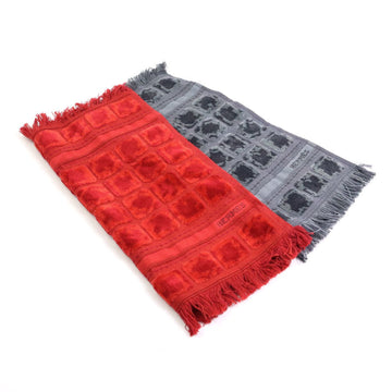 HERMES towel 2 piece set cotton gray/red unisex