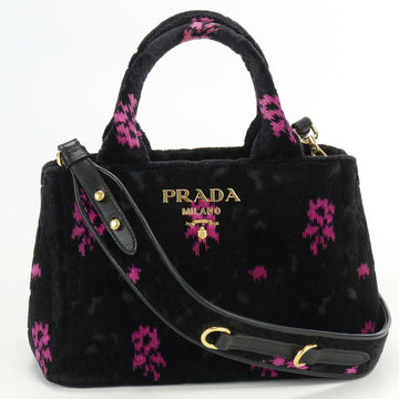 PRADA Velvet 2WAY Bag Canapa 1BA038 Tote Velor Ladies