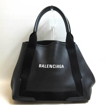 BALENCIAGA navy cover S size black handbag tote leather