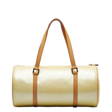 LOUIS VUITTON Monogram Vernis Bedford Handbag M91331 Perle White Patent Leather Women's