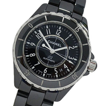 CHANEL watch men's J12 date automatic winding AT ceramic stainless steel SS H0685 black OH/polished