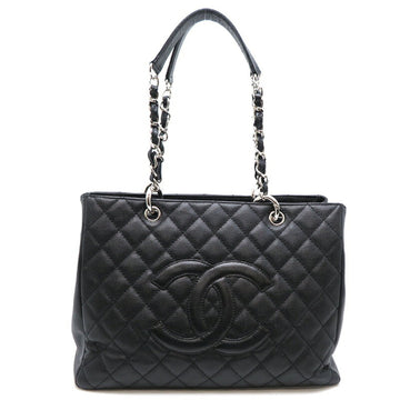 CHANEL GST Tote Women's Bag A50995 Caviar Skin Black