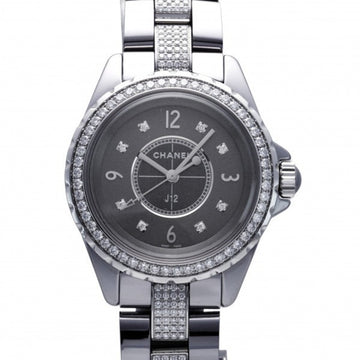 CHANEL J12 chromatic 33mm bezel bracelet diamond H3105 gray dial watch ladies