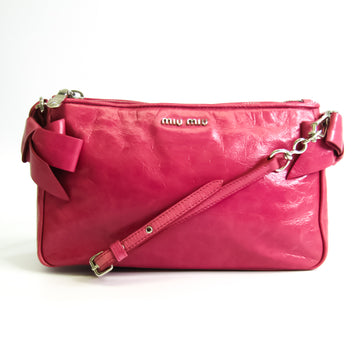 MIU MIU Side Bow RR1892 Women's Leather Handbag Pink