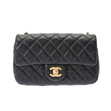 CHANEL Mini Chain Shoulder Black AS1787 Women's Lambskin Bag