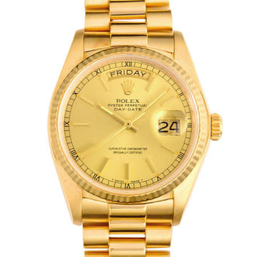 Rolex Day Date 18038 No. 67 K18YG Pure Gold Men's Automatic Winding Watch Champagne Dial