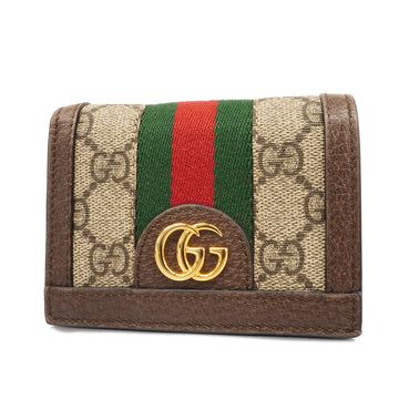 GUCCIAuth  GG Supreme Ophidia 523155 Women's Wallet [bi-fold] Beige