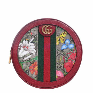 GUCCI Ophidia GG Supreme Leather Flora Chain Backpack Rucksack 598661 Red/Multicolor