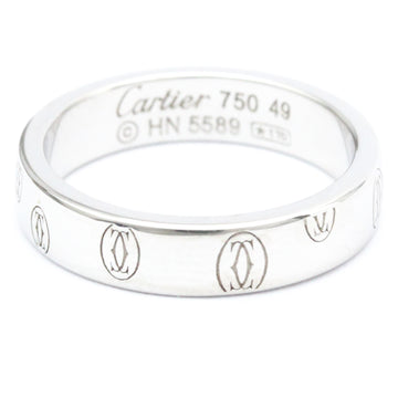 CARTIERPolished  Happy Birthday #49 US 4 3/4 18K White Gold Band Ring BF559969