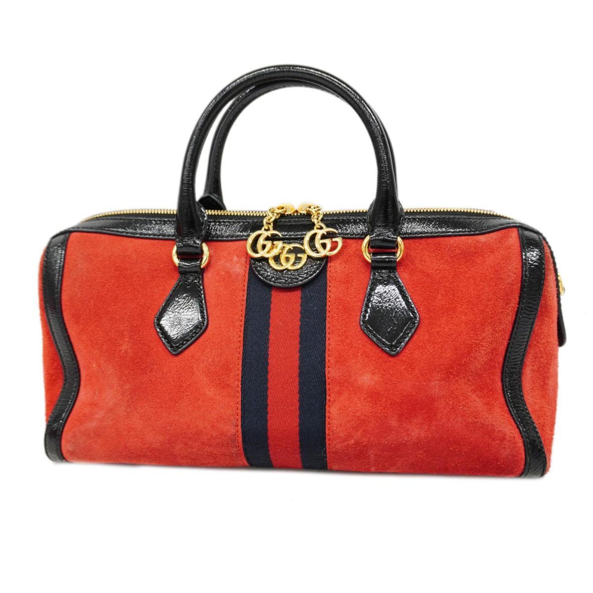 GUCCI Handbag GG Marmont 524532 Suede Red Ladies