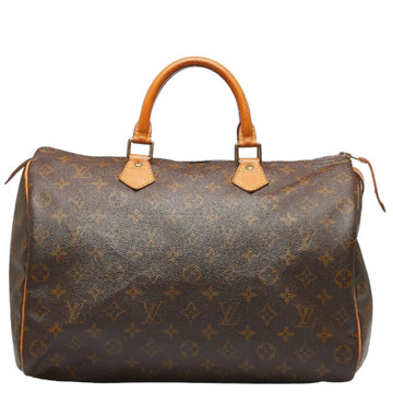 LOUIS VUITTON Monogram Speedy 35 Handbag Boston Bag M41524 Brown PVC Leather Ladies