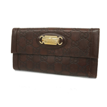 GUCCIAuth ssima Bifold Long Wallet 146199 Women's Leather Brown
