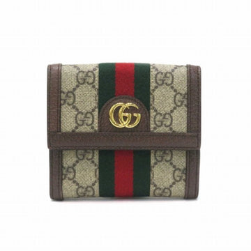 GUCCI GG Supreme Ophidia 523173 W Flap Bifold Wallet Ladies