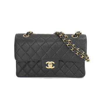 CHANEL Matelasse 23 Chain Shoulder Bag Caviar Skin Leather Black A01113 Vintage Gold Hardware