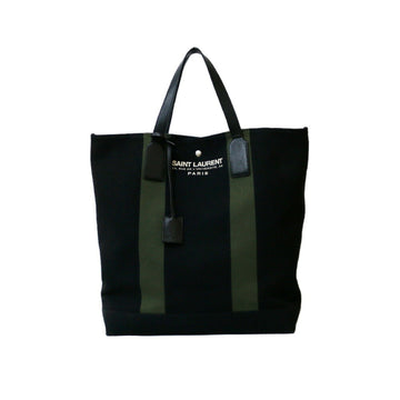 YVES SAINT LAURENT Women's Canvas Tote Bag Black,Green