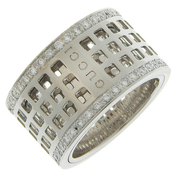 GUCCI Scroll Wide K18 White Gold x Diamond No. 14 Women's Ring S