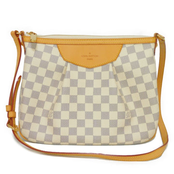 LOUIS VUITTON Shoulder Bag Syracuse PM Logo Crossbody White Natural Damier Azur Ivory N41113 Men's Women's