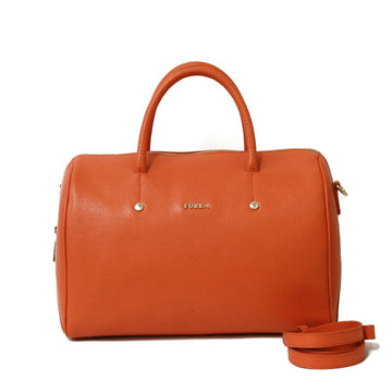 FURLA Shoulder Bag Handbag Orange Ladies Leather