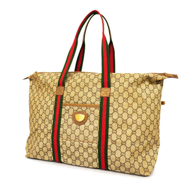 GUCCIAuth  Sherry Line Men,Women,Unisex GG Plus Boston Bag Beige