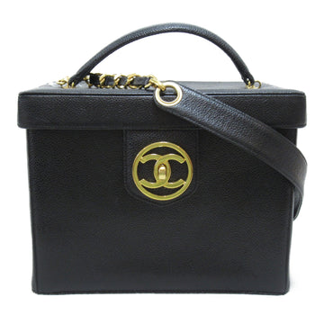 CHANEL Vanity Shoulder Bag Black Caviar Skin [Grained Calf]