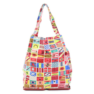 HERMES Tote Bag Eco Silky Pop Negonda/Silk Red x Multicolor Unisex