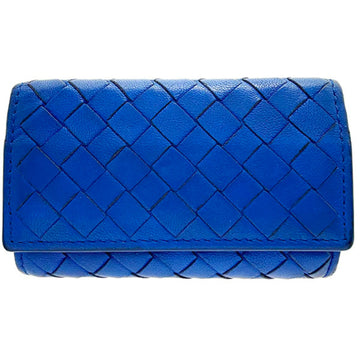 Bottega Veneta coin case intrecciato purse leather blue BOTTEGA VENETA mesh box type card holder