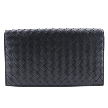 BOTTEGA VENETA Intrecciato Long Wallet Calf Black Men's S