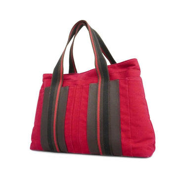 HERMES Tote Bag Troca Horizontal MM Canvas Red Ladies